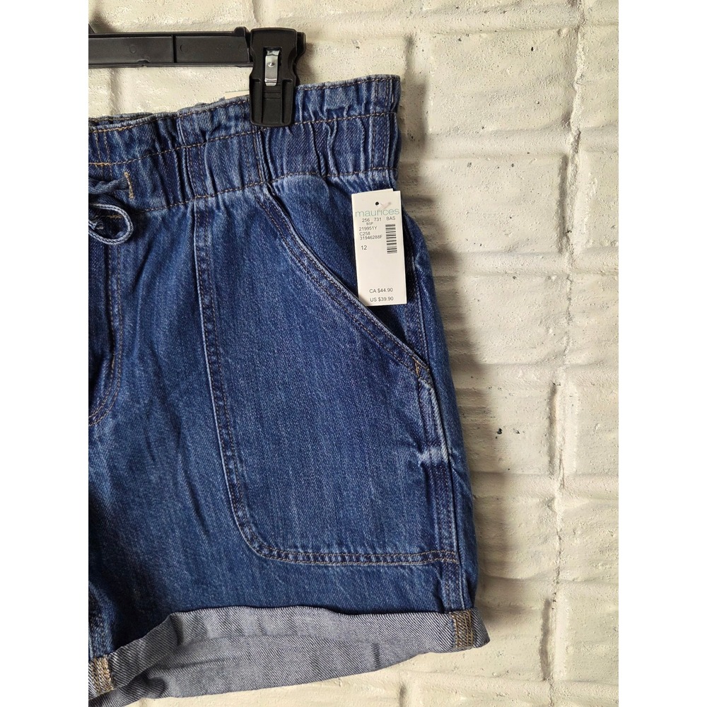 M Jeans by Maurices Women's 12 High Rise shorts Original fit Elastic Waist NWT - Picture 2 of 8